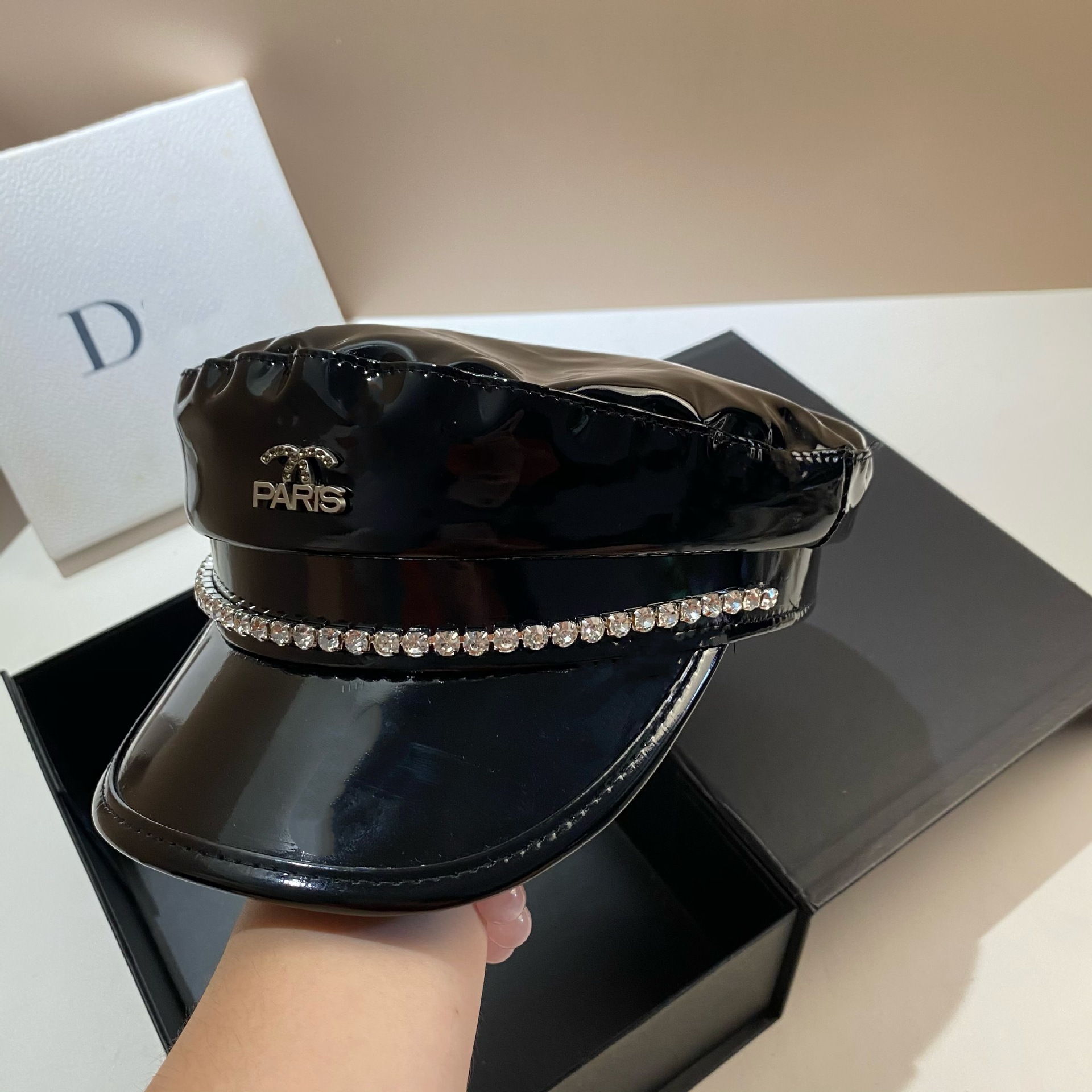 Xiaoxiang Fengshui Diamant Lys Læder Marineblå Personlig Moderapport Børn Forår og Efterår Sød Cool Pige_voghion.com