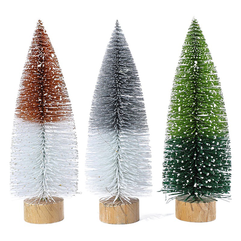 Glitter Rosa doble color luminoso árbol de Navidad adornos decoraciones de Navidad escritorio mini árbol luminoso regalos de Navidad