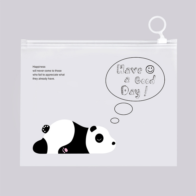 En stock al por mayor estudiante archivo de almacenamiento caja lápiz plástico transparente dibujos animados PE anillo cremallera ziplock bolso helado joyería