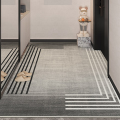 極簡侘寂風皮革地墊PVC玄關入戶門墊客廳臥室耐髒防水腳墊可裁剪