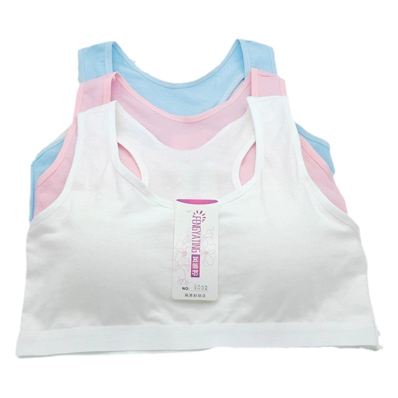 Период развития бюстгальтера для девочек беспроводной хлопковый спортивный жилет однотонный хлопковое нижнее белье для учащихся начальной школы оптом