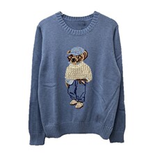 现货发 跨境爆款长期有货有标卡通熊秋冬薄款毛衣女工厂批发