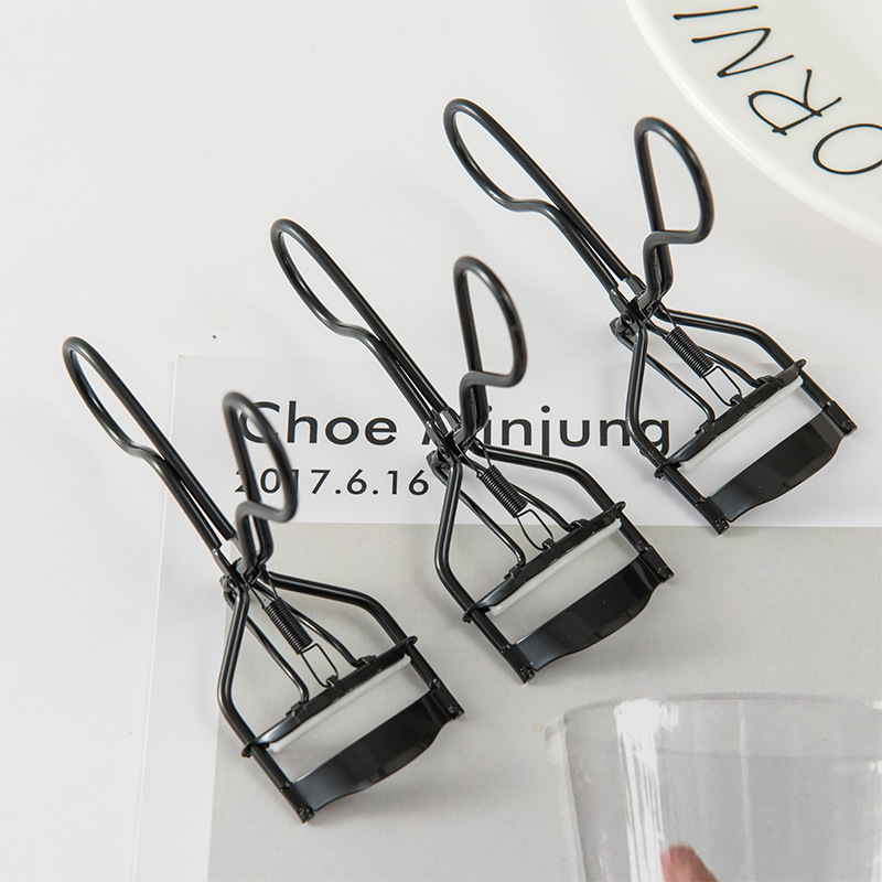 Rizador de pestañas de ojos negro ultra gran angular de larga duración que forma rizador de pestañas herramienta rizador de pestañas de plata fábrica al por mayor