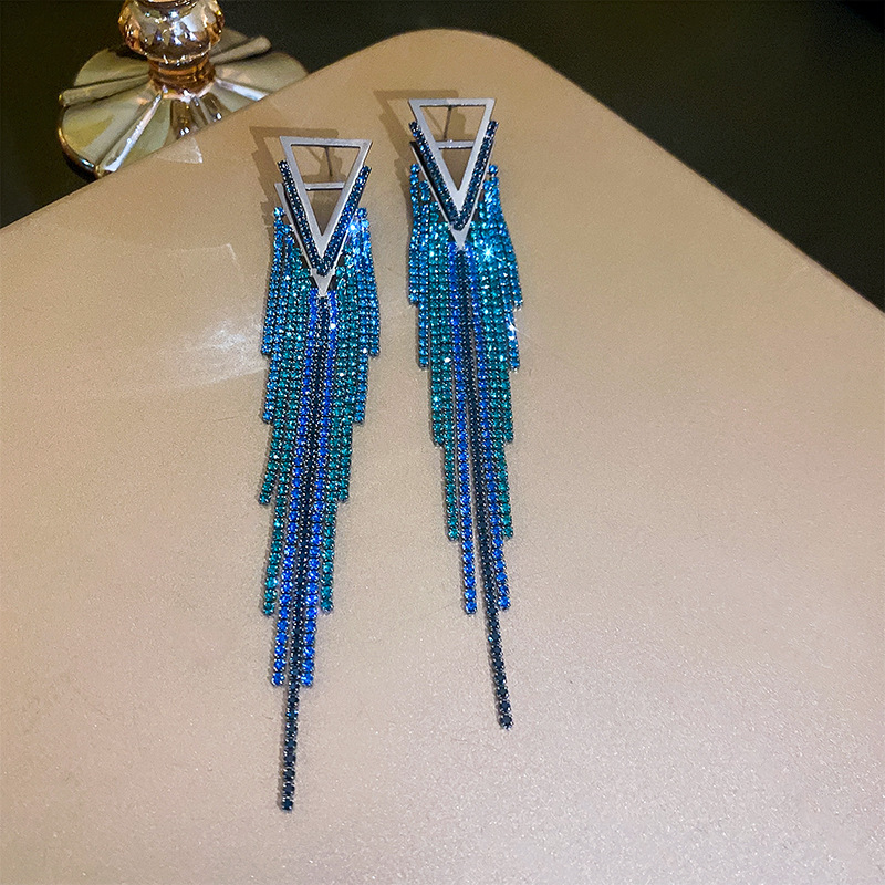 Fashion Tassel Metal Plating Artificial Rhinestones Womenu0027S Earrings 1 Pair