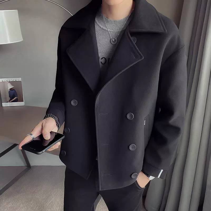 Демисезонное trench coat, короткая куртка, трендовое шерстяное пальто, 2020 год, корейский стиль, британский стиль