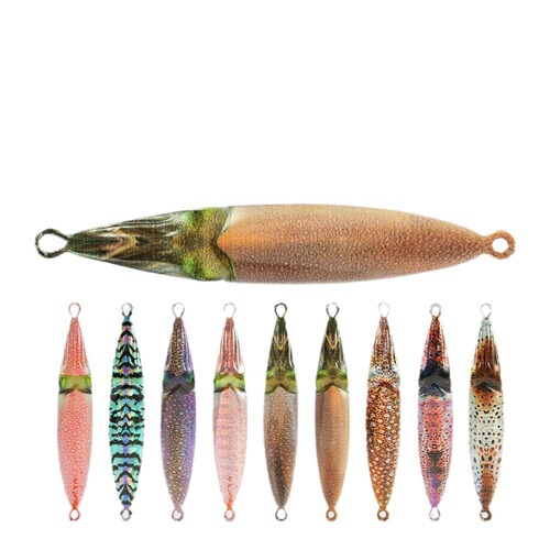 Skimming Sharks | Squid-eye iron plate 21g 3D spray-painted real fish scales bionic color lure long-range mackerel bait sea fishing tip