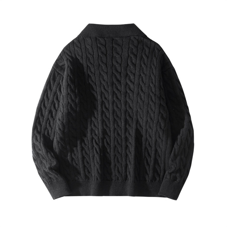 Oversized Cable Knit Sweater Women's V-Neck Pullover Casual Loose Fit Solid Color Top For Autumn Layering_voghion.com