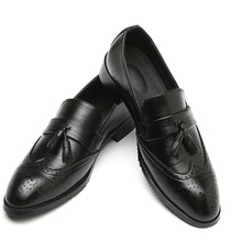 Men's business leather shoes Casual shoes 流苏布洛克男鞋跨境