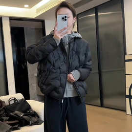 大码女装轻薄保暖短款棉服2024年冬季新款宽松百搭休闲外套上衣