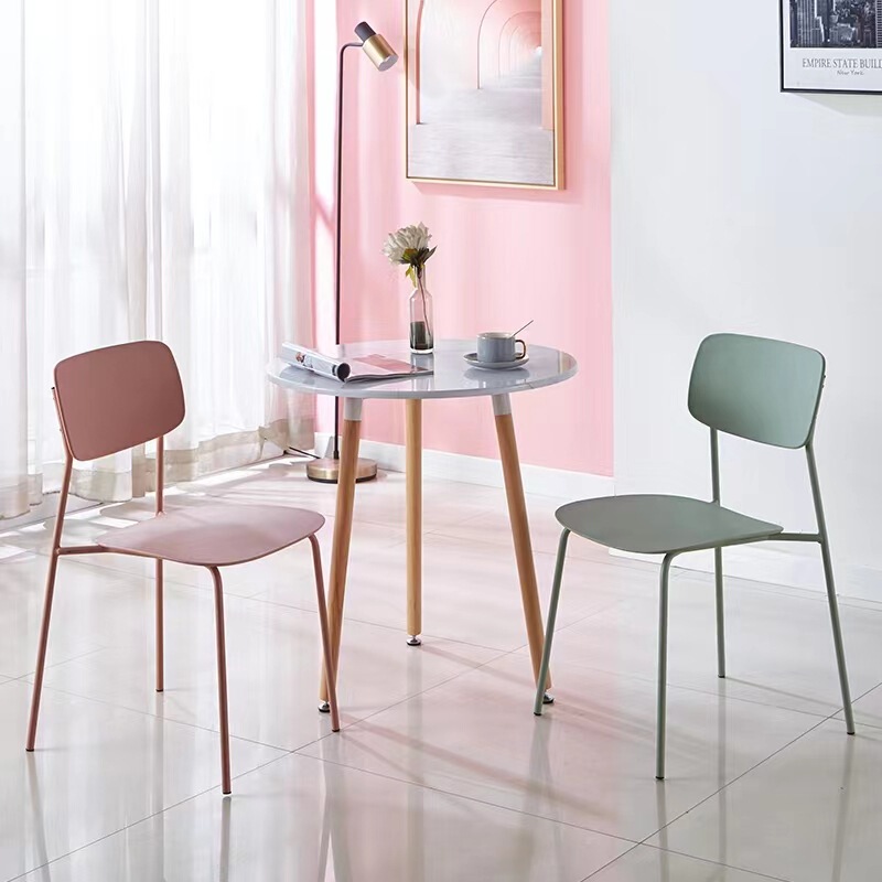 Nordic simple dining chair chair fashion small fresh chair milk tea shop restaurant white home chair single table and chair comfortable