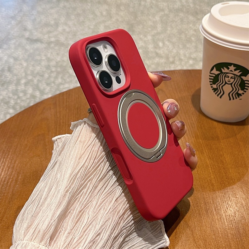 iPhone16携帯電話ケースに適したハイエンドバーガンディレッド新しいスタンドApple 16promax液体シリコーン|undefined