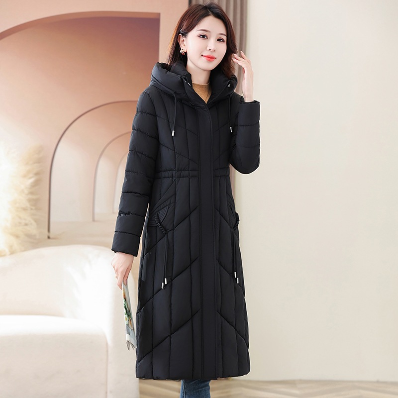 2024 chaqueta de algodón de pluma para mujeres nuevas explosiones de moda coreana sensación de diseño de invierno grueso camisa de algodón rodilla image 4
