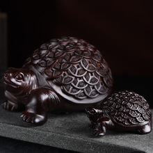 黑檀木雕金钱龟摆件木质乌龟家居办公室客厅玄关装饰工艺礼品摆设