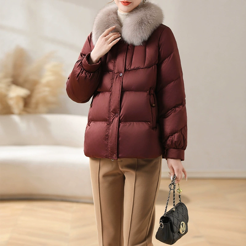 Пуховик из белого утиного пуха, новая модель 2024 года, элегантное женское пальто в национальном стиле, зимняя одежда, пальто для бабушки.