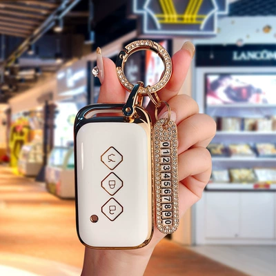 package case buckle, Car key bag - type-c-white-gold-diamond-ring-gold-number-plate