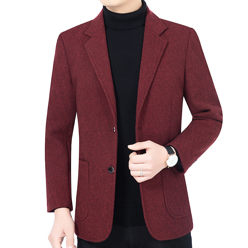 Fashionable Handsome Men's Casual Suit Jacket Spring and Autumn New Korean Style Middle-aged Dad Business Suit Top