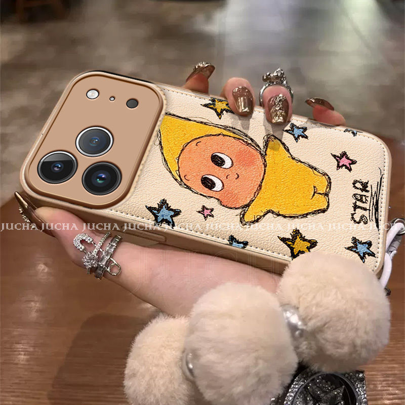 Suitable for Apple 17 Mobile Phone Case, Artistic Niche Iphone16Pro, Non-Colliding Model 15 Accessible Luxury 1 Graffiti Star Man