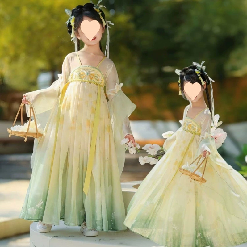 Детское платье-костюм феи для фестиваля ханьфу, древний стиль, лето 2025, платье принцессы, костюм Тан, осень.