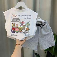 Cotton Children's Tank Top Set Summer New Arrival Boys Fashion Medium and Small Children Sleeveless Stylish Crew Neck Thin Sleeveless