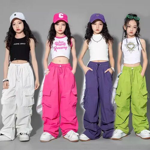 Children's dance clothes Jazz dance hip-hop dance clothes Training clothes Children's hip-hop fashion clothes Overalls