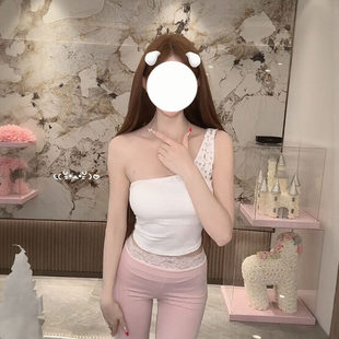 White fitted short tank top sleevless