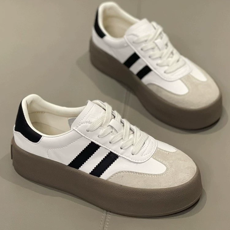 Женская обувь De Xun, новинка лета 2025, белые туфли в стиле ретро на толстой подошве, повседневные модные туфли Форрест Гамп, легко сочетающиеся спортивные кроссовки для женщин