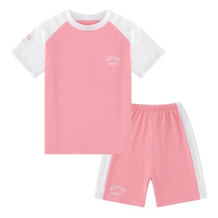 Children's Swimsuit Summer Casual Sports Split Suit Swimsuit Pink Short-Sleeved Shorts