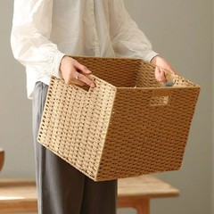 バスケットを編んで収納する格子庫のタンスの戸棚のお茶の玄関の収納箱の収納箱の収納枠は藤に似ています。