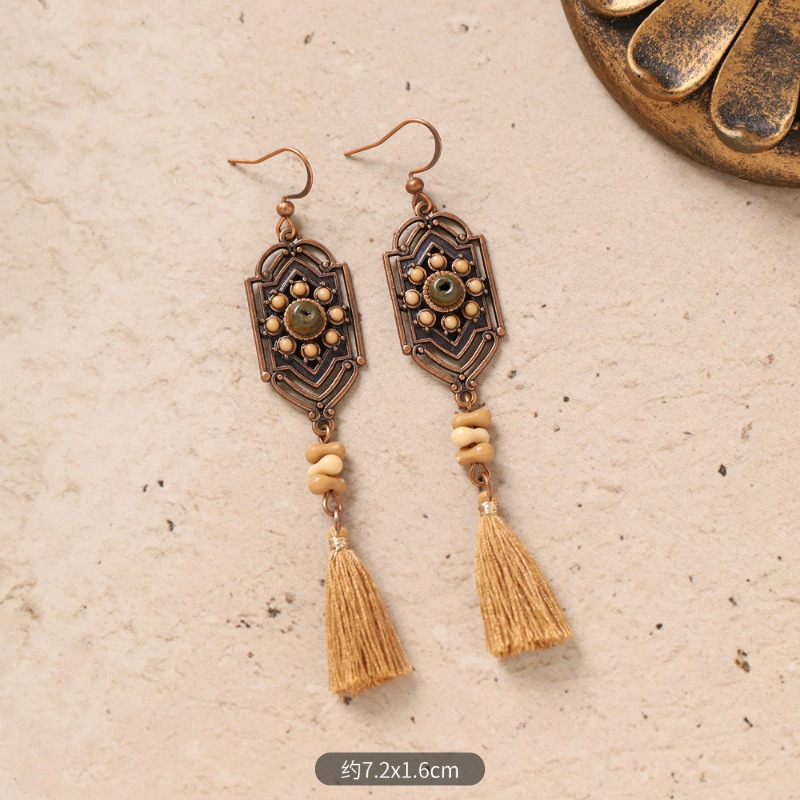 43-Inlaid vintage long tassels