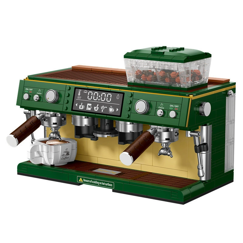 Retro coffee machine, gadget, toy, constructor, small particles