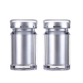 源头厂家亚克力高质量保健品瓶100cc鱼油包装瓶45口内胆电镀塑料