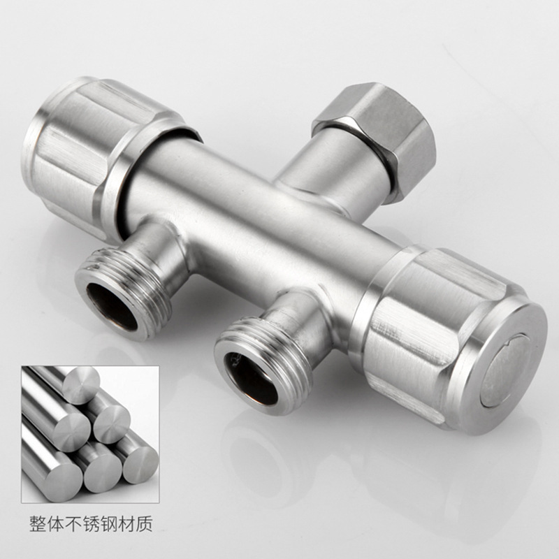 304ステンレス洗濯機蛇口分流器一進二出二重出水一分二転継手蛇口|undefined