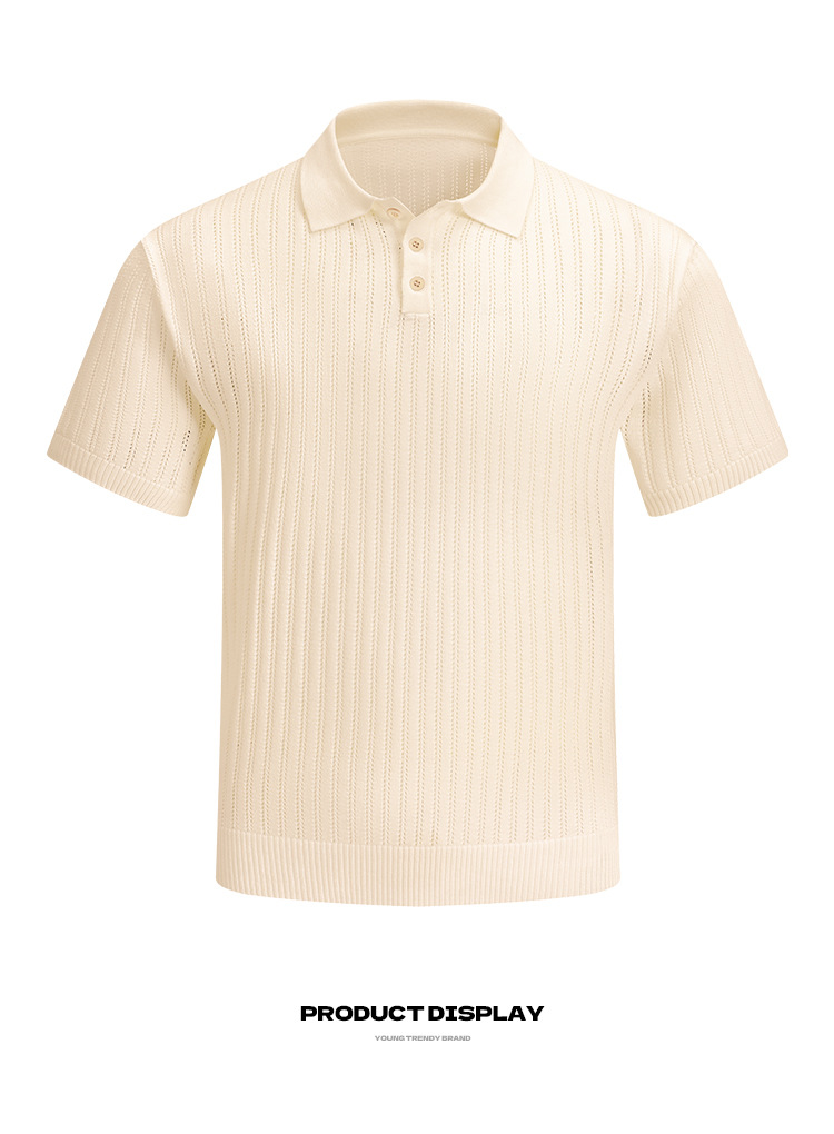 Herren Strickjacke Kurzarm Aus Häkelstrick Sommer Cardigan Luftig_voghion.com