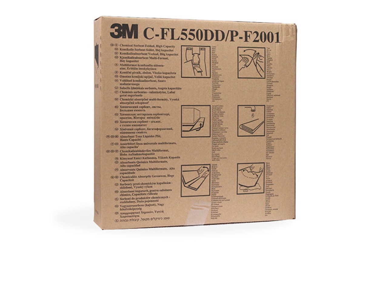 3MC-FL550DD折叠式化学吸液棉CFL550DD化学品吸收吸附处理棉1盒价