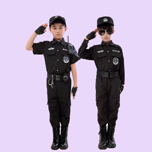 Children's Special Police Uniform suit Military Uniform Performance Uniform Police Officer Uniform Boys and Girls Police Sergeant Special Soldier Children's Performance Uniform