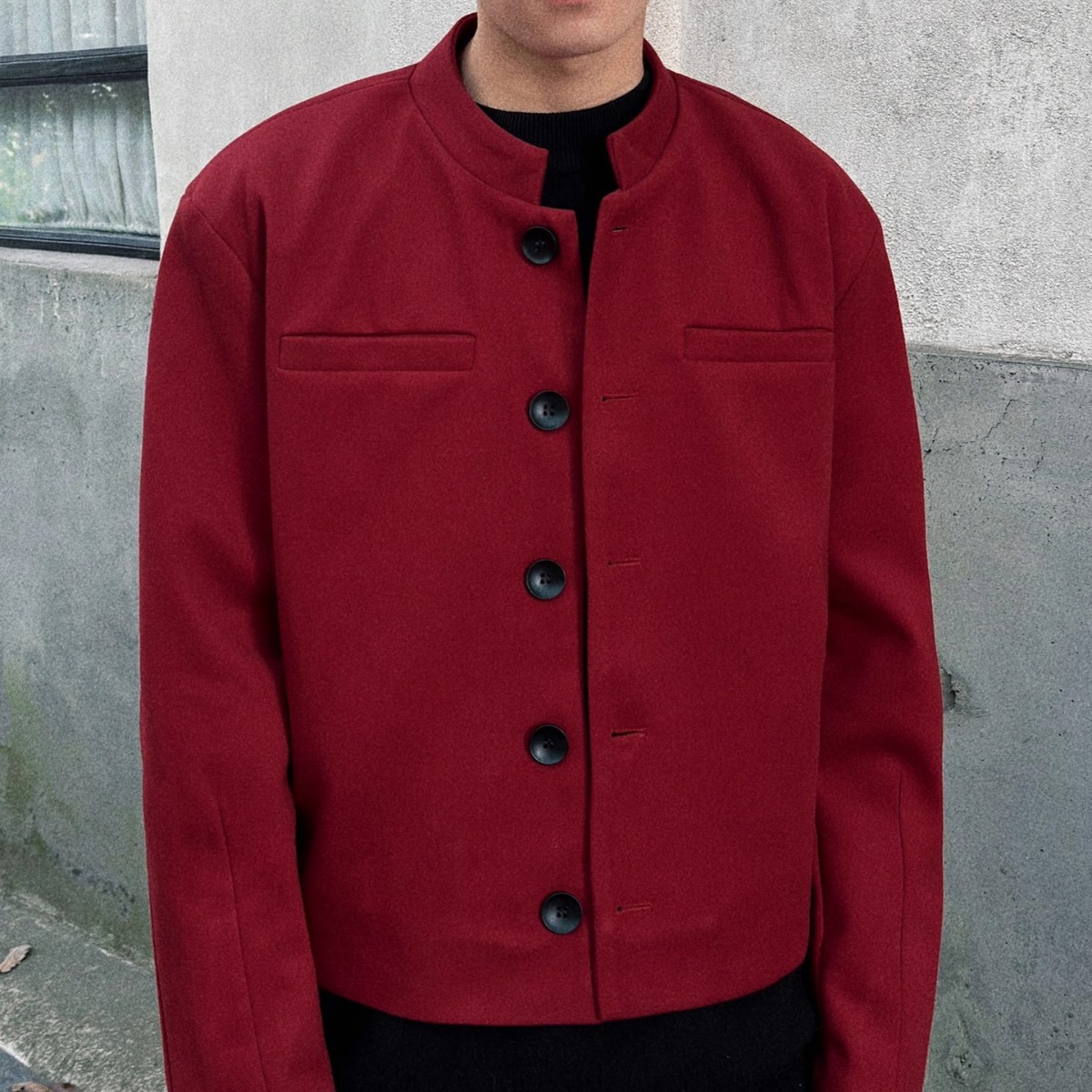Burgundy shoulder pads
