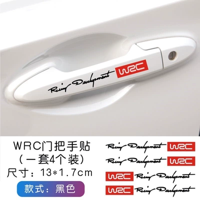sticker, bumper and rearview mirror: Lamp eyebrow - wrc-door-handle-stickers-black-set