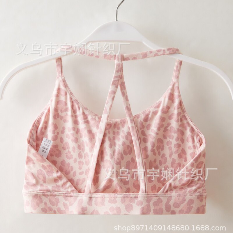Leopard print, sexy, sporty bralette with fixed cups, high-intensity running, sports, and yoga support Leopard print, sexy, sporty bralette with fixed cups, high-intensity running, sports, and yoga support