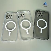 自带镜头膜玻璃磁吸magsafe手机壳适用iPhone15pro苹果14保护套