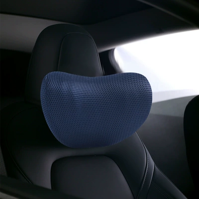 Protection Set Memory Foam Multifunctional | Waist support - grid-navy-floating-block-headrest
