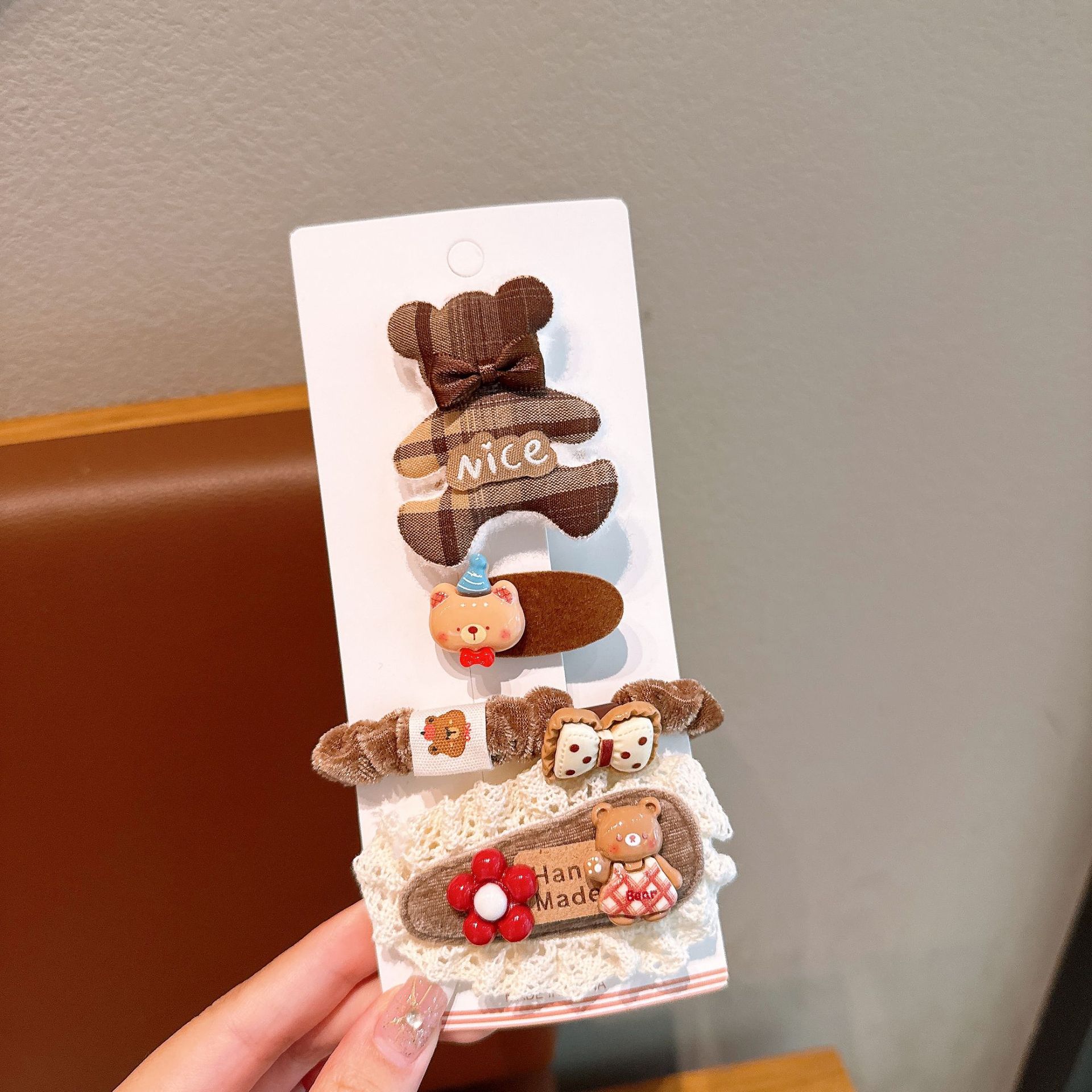 Nuevo anillo de cabello de tela de otoño y invierno de algodón relleno de arco de abrazadera de cabello de niños simple conjunto de accesorios de cabello de niña universal