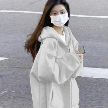 卫衣外套女2025厚款宽松连帽拉链开衫春秋百搭上衣潮酷休闲百搭