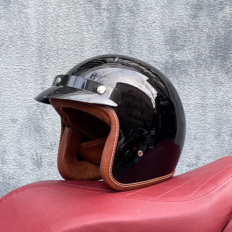 ORZ casco retro para hombres y mujeres certificado 3C motocicleta eléctrica 3/4 casco medio casco cuatro estaciones personalidad universal pareja