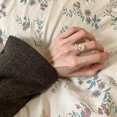 新中式海棠花戒指女小众高级清冷感开口食指戒文艺简约百搭指环潮