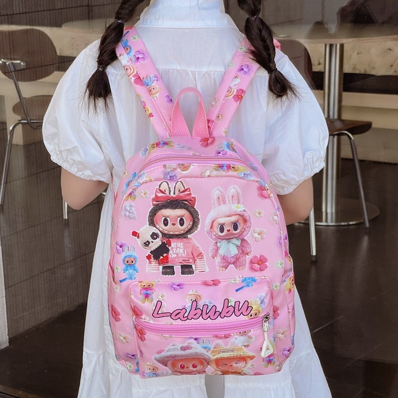 跨境新款潮流卡通拉布布包包儿童双肩包幼儿园大容量高颜值双背包|undefined