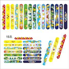 厂家精灵动漫啪啪圈宝可卡通卡丘手腕带儿童玩具拍拍手环派对