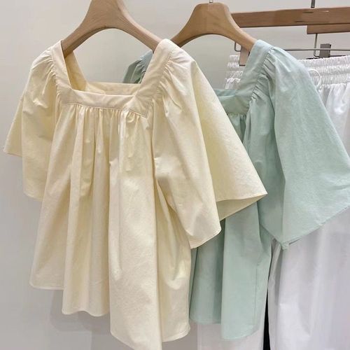 Summer Women's French Playful Lively Street Style Shirts Fashion Youthful Unique Slimming Stunning Top