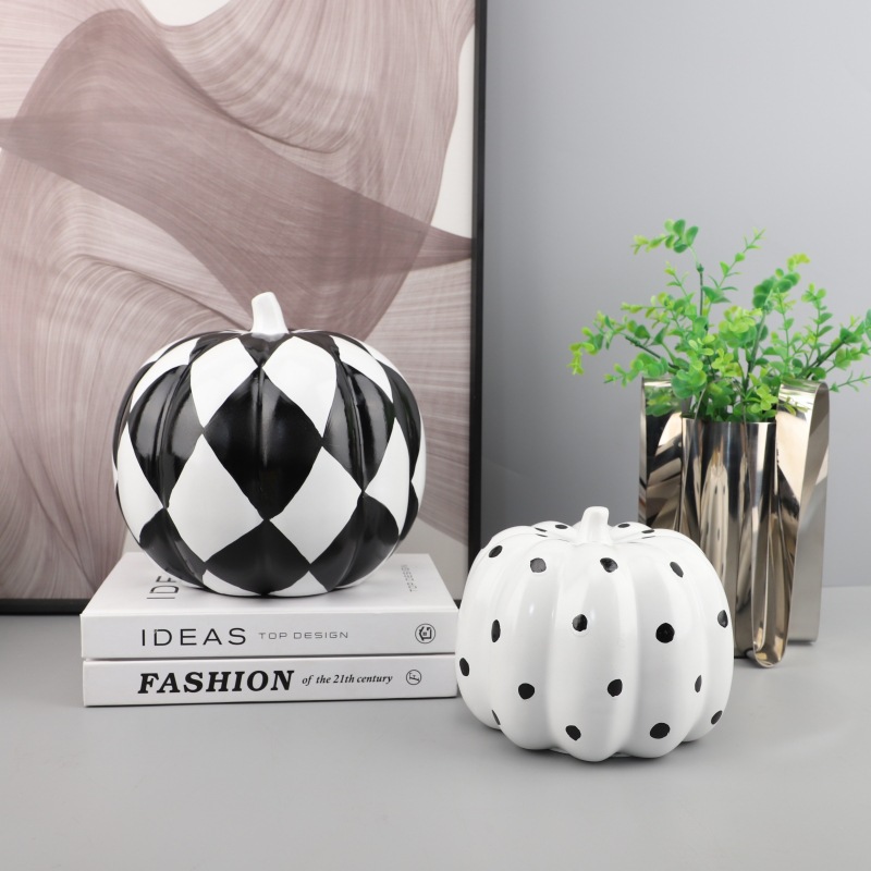 Nordic Light Luxury Pumpkin Resin Ornaments Net Red Wine Cabinet Living Room TV Cabinet High Color Value Model Room Desktop Decorations