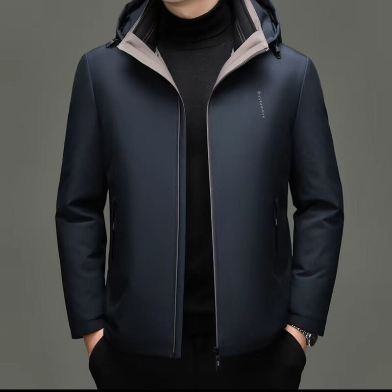Douyin Wool + 90% White Duck down + Graphene】Winter Men's Double-Layer Warm down Jacket 8968 Shrimp Green Color Douyin Wool + 90% White Duck down + Graphene】Winter Men's Double-Layer Warm down Jacket 8968 Shrimp Green Color