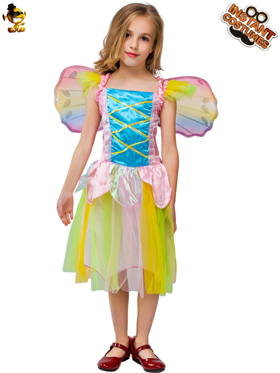 Disfraz de fiesta de Carnaval de Halloween traje de disfraces traje de rendimiento de etapa niña falda de hadas de colores